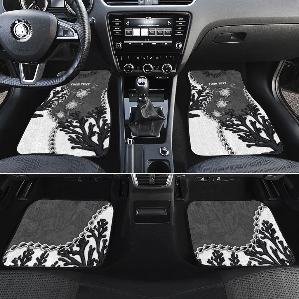 Personalized Black Coral Hawaii Car Mats Ekaha Ku Moana Honu Sea Turtle