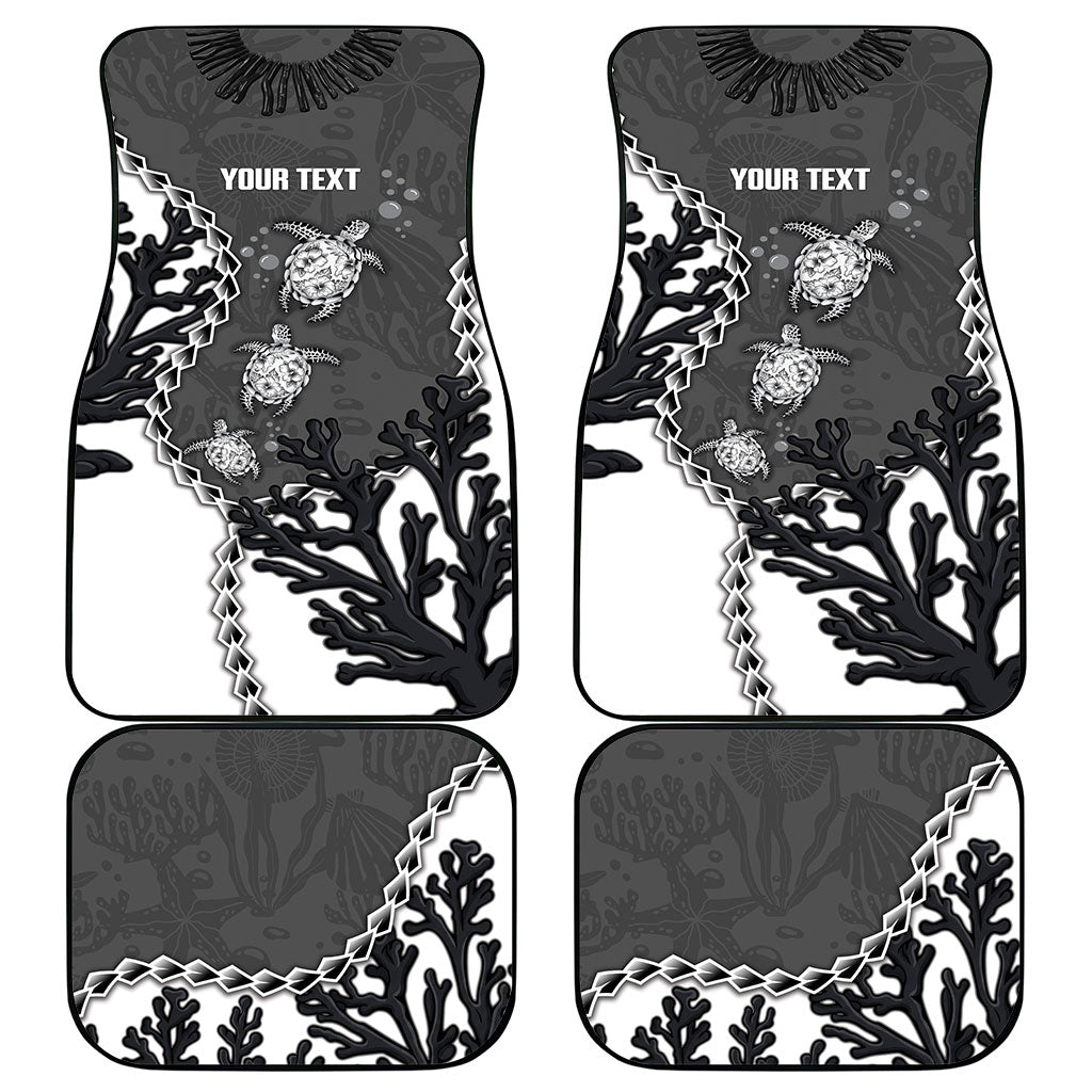 Personalized Black Coral Hawaii Car Mats Ekaha Ku Moana Honu Sea Turtle