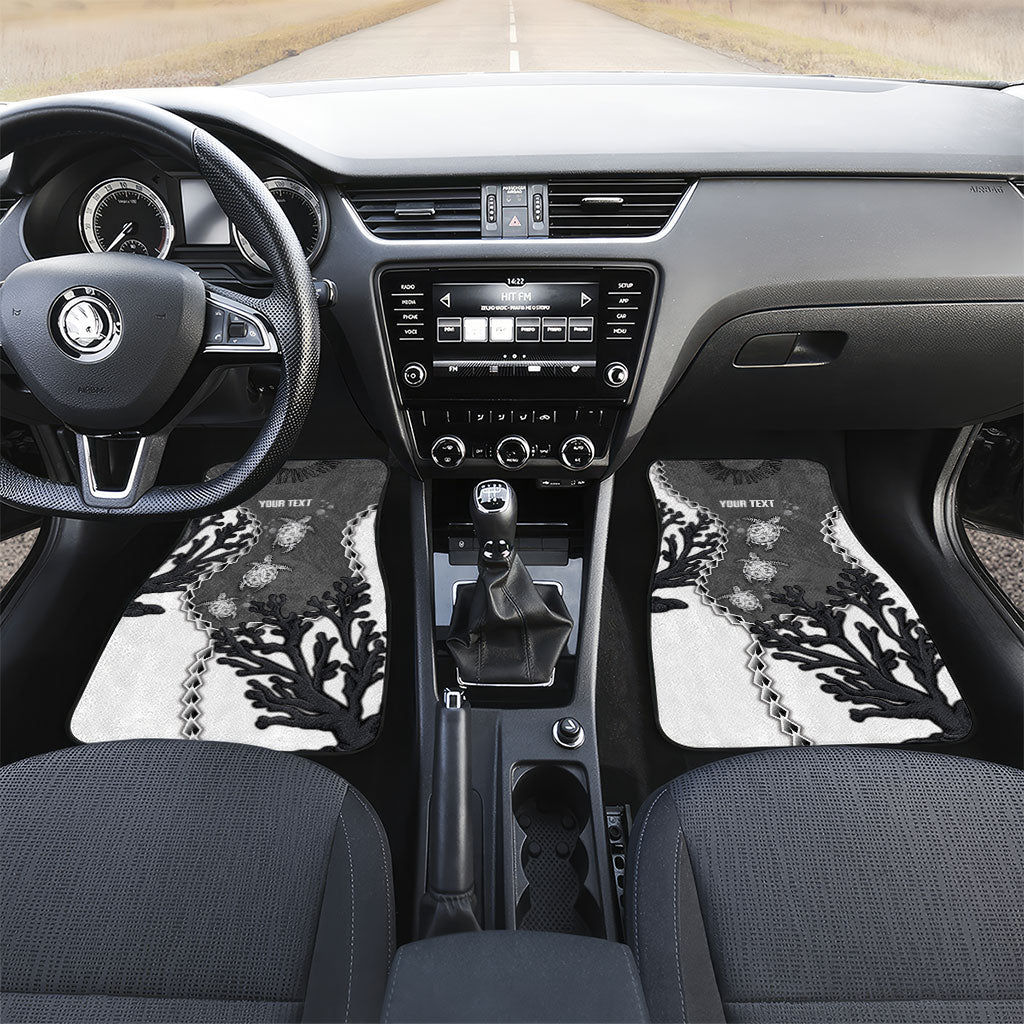 Personalized Black Coral Hawaii Car Mats Ekaha Ku Moana Honu Sea Turtle