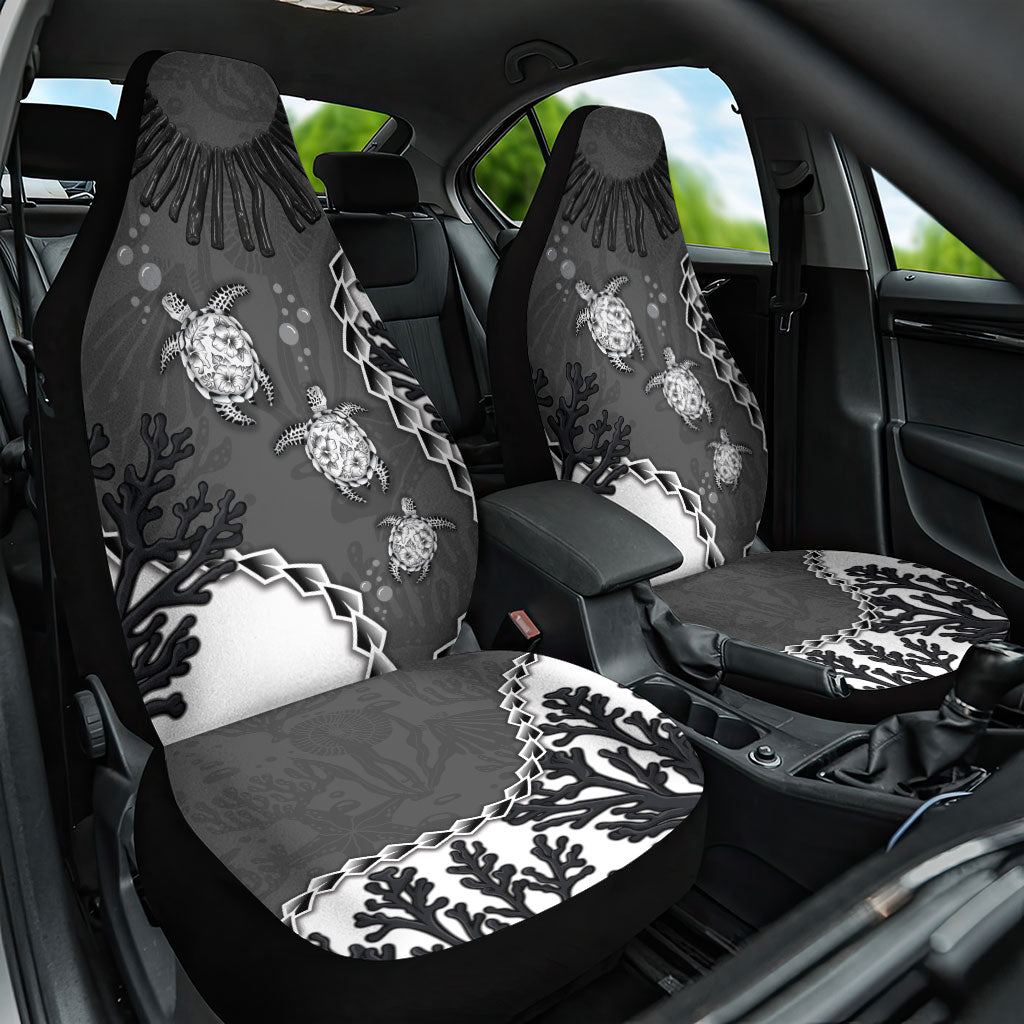 Black Coral Hawaii Car Seat Cover Ekaha Ku Moana Honu Sea Turtle LT14 One Size Gray - Polynesian Pride