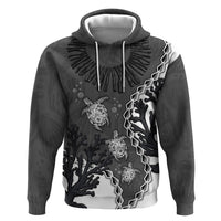 Personalized Black Coral Hawaii Hoodie Ekaha Ku Moana Honu Sea Turtle