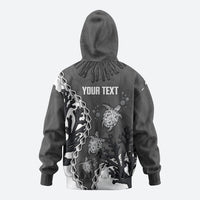 Personalized Black Coral Hawaii Hoodie Ekaha Ku Moana Honu Sea Turtle