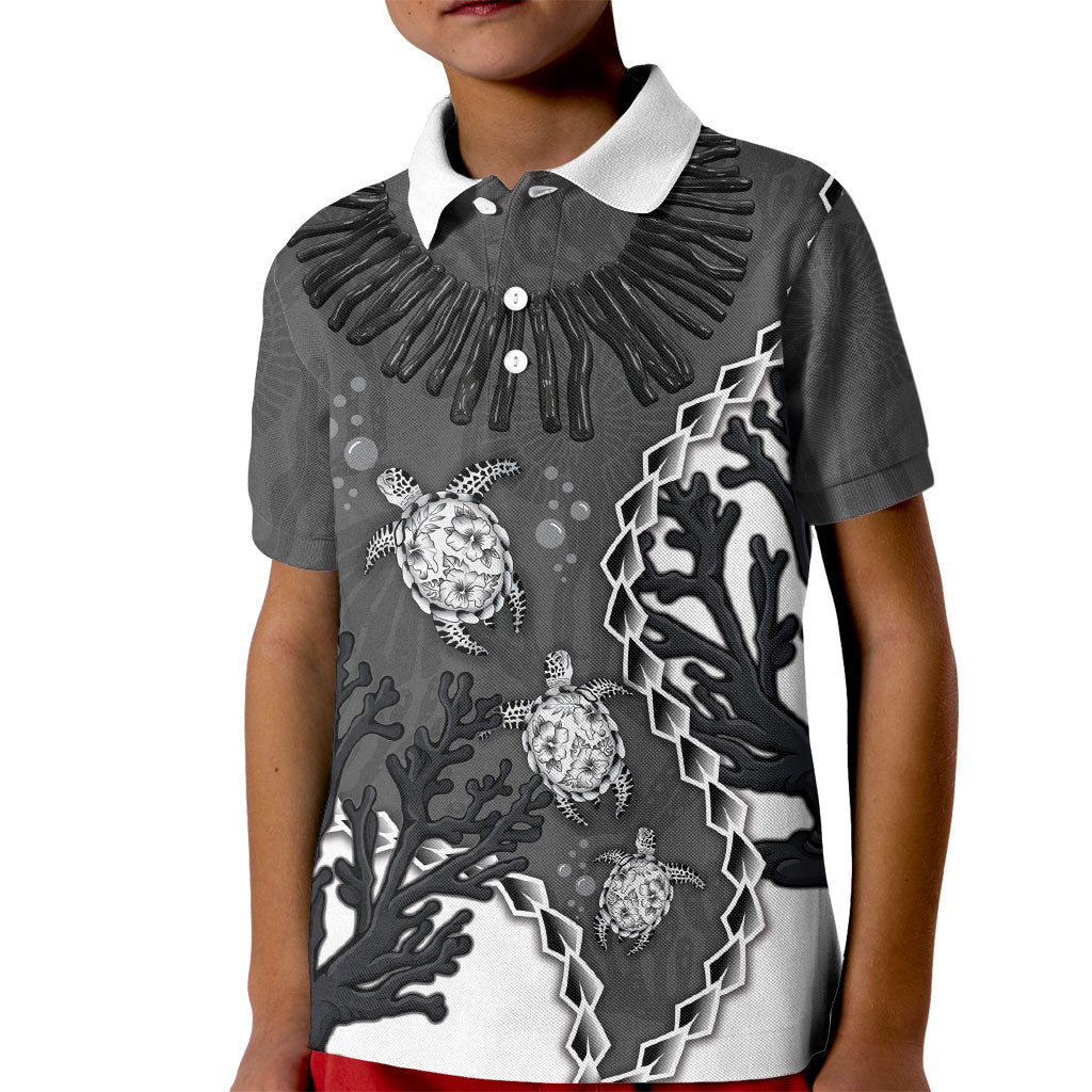 Personalized Black Coral Hawaii Kid Polo Shirt Ekaha Ku Moana Honu Sea Turtle