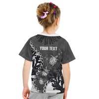 Personalized Black Coral Hawaii Kid T Shirt Ekaha Ku Moana Honu Sea Turtle