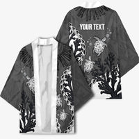 Personalized Black Coral Hawaii Kimono Ekaha Ku Moana Honu Sea Turtle