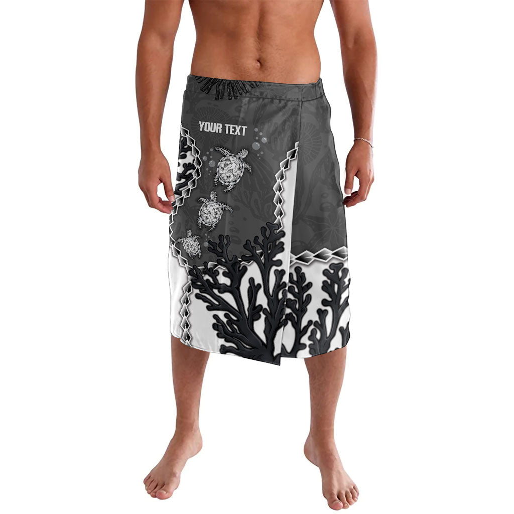 Personalized Black Coral Hawaii Lavalava Ekaha Ku Moana Honu Sea Turtle