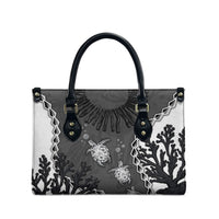 Black Coral Hawaii Leather Bag Ekaha Ku Moana Honu Sea Turtle
