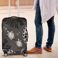 Black Coral Hawaii Luggage Cover Ekaha Ku Moana Honu Sea Turtle