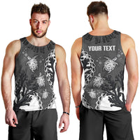 Personalized Black Coral Hawaii Men Tank Top Ekaha Ku Moana Honu Sea Turtle