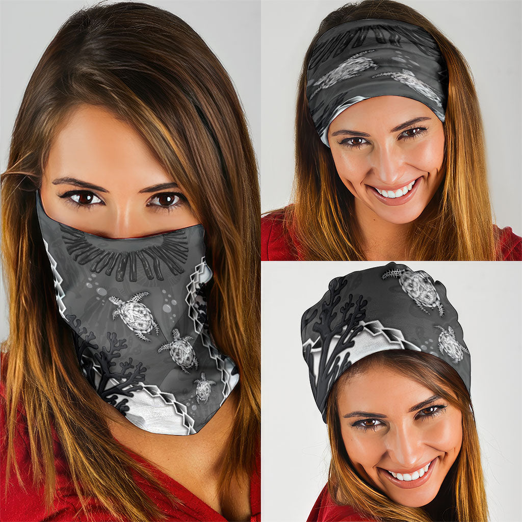 Black Coral Hawaii Neck Gaiter Ekaha Ku Moana Honu Sea Turtle