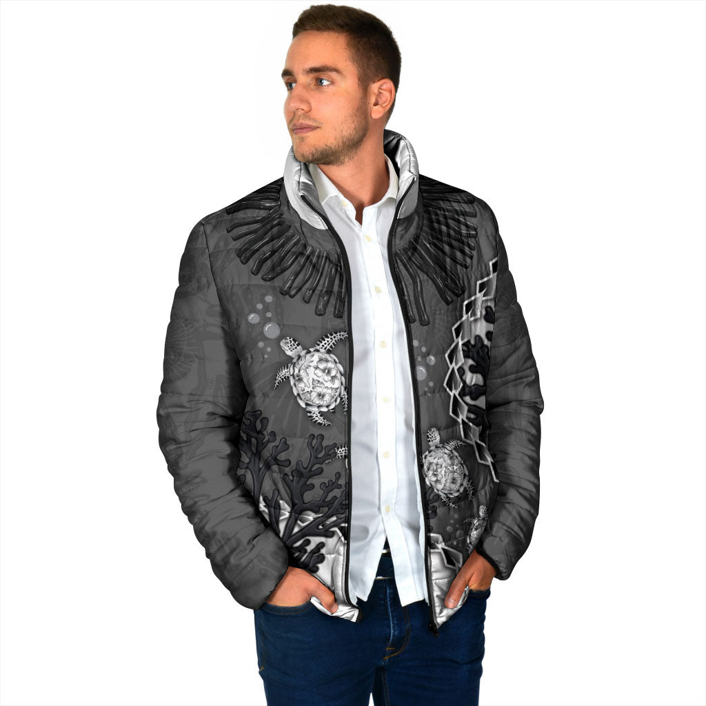 Personalized Black Coral Hawaii Padded Jacket Ekaha Ku Moana Honu Sea Turtle