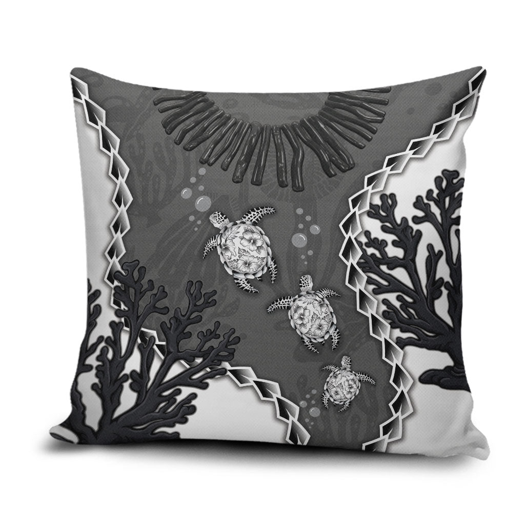 Black Coral Hawaii Pillow Cover Ekaha Ku Moana Honu Sea Turtle
