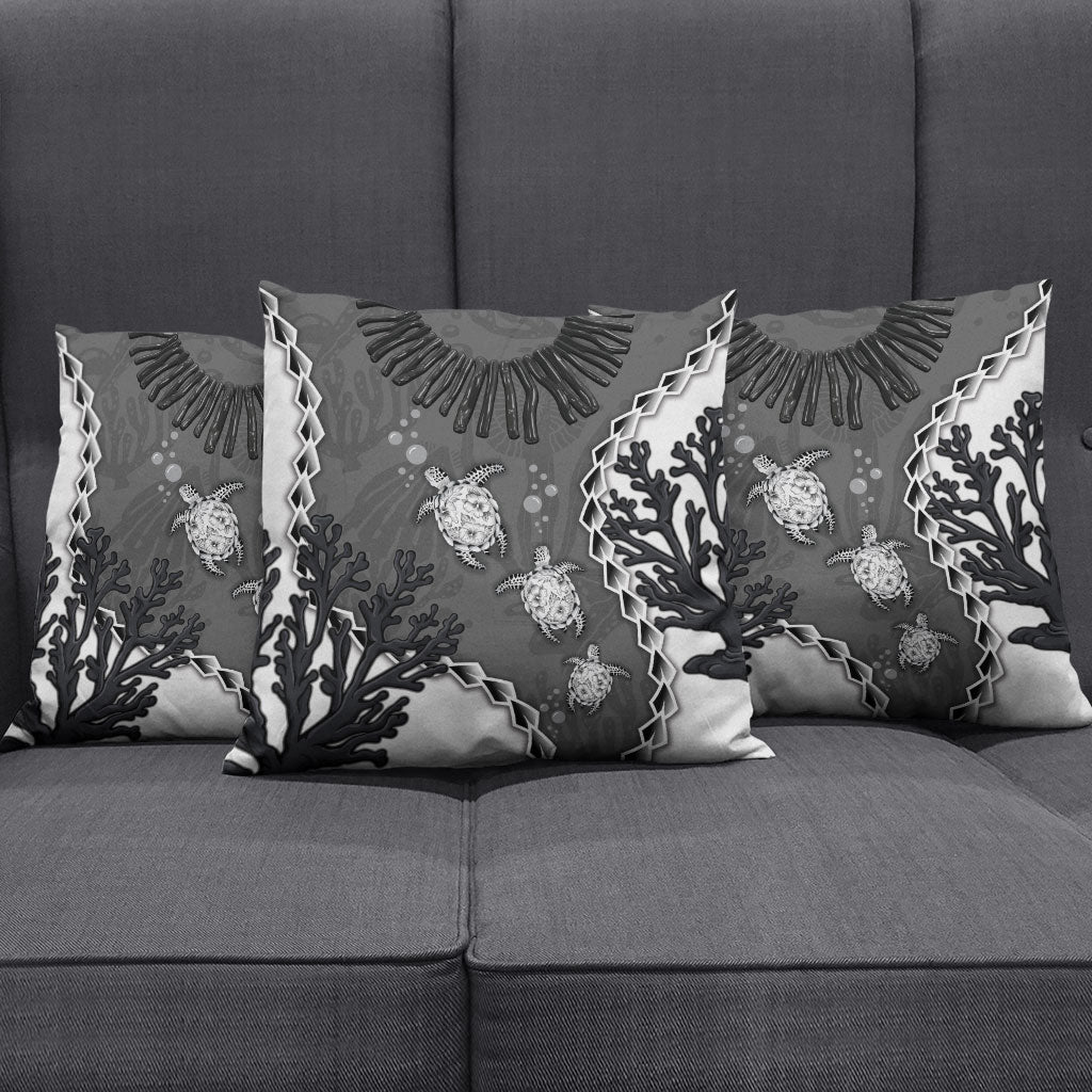 Black Coral Hawaii Pillow Cover Ekaha Ku Moana Honu Sea Turtle