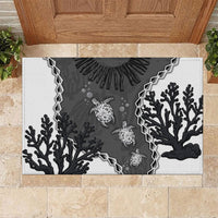 Black Coral Hawaii Rubber Doormat Ekaha Ku Moana Honu Sea Turtle