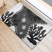 Black Coral Hawaii Rubber Doormat Ekaha Ku Moana Honu Sea Turtle