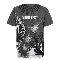 Personalized Black Coral Hawaii Rugby Jersey Ekaha Ku Moana Honu Sea Turtle