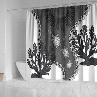 Black Coral Hawaii Shower Curtain Ekaha Ku Moana Honu Sea Turtle