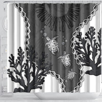 Black Coral Hawaii Shower Curtain Ekaha Ku Moana Honu Sea Turtle