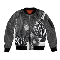 Personalized Black Coral Hawaii Sleeve Zip Bomber Jacket Ekaha Ku Moana Honu Sea Turtle