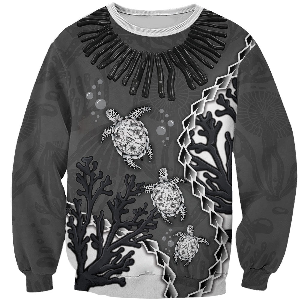 Personalized Black Coral Hawaii Sweatshirt Ekaha Ku Moana Honu Sea Turtle LT14 Unisex Gray - Polynesian Pride