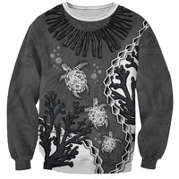 Personalized Black Coral Hawaii Sweatshirt Ekaha Ku Moana Honu Sea Turtle
