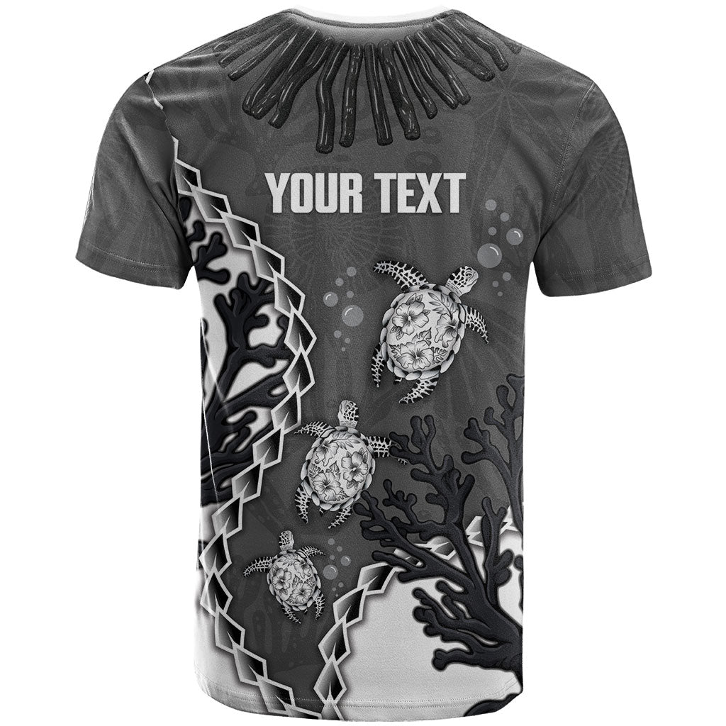 Personalized Black Coral Hawaii T Shirt Ekaha Ku Moana Honu Sea Turtle