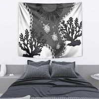 Black Coral Hawaii Tapestry Ekaha Ku Moana Honu Sea Turtle