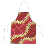 Red Palaka Hawaii Mele Kalikimaka Apron Ohia Lehua Monstera Puakenikeni Lei LT14 Red - Polynesian Pride