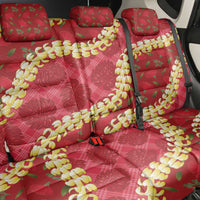 Red Palaka Hawaii Mele Kalikimaka Back Car Seat Cover Ohia Lehua Monstera Puakenikeni Lei LT14 - Polynesian Pride