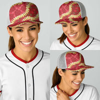 Red Palaka Hawaii Mele Kalikimaka Baseball Net Cap Ohia Lehua Monstera Puakenikeni Lei LT14 - Polynesian Pride