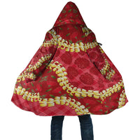 Red Palaka Hawaii Mele Kalikimaka Cloak Ohia Lehua Monstera Puakenikeni Lei LT14 Unisex Red - Polynesian Pride
