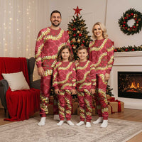 Red Palaka Hawaii Mele Kalikimaka Christmas Pajama Set Ohia Lehua Monstera Puakenikeni Lei LT14 - Polynesian Pride