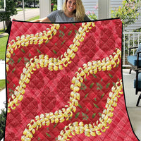 Red Palaka Hawaii Mele Kalikimaka Quilt Ohia Lehua Monstera Puakenikeni Lei LT14 Red - Polynesian Pride