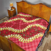 Red Palaka Hawaii Mele Kalikimaka Quilt Ohia Lehua Monstera Puakenikeni Lei LT14 - Polynesian Pride