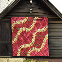 Red Palaka Hawaii Mele Kalikimaka Quilt Ohia Lehua Monstera Puakenikeni Lei LT14 - Polynesian Pride
