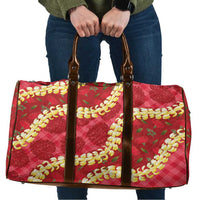 Red Palaka Hawaii Mele Kalikimaka Travel Bag Ohia Lehua Monstera Puakenikeni Lei LT14 Red - Polynesian Pride