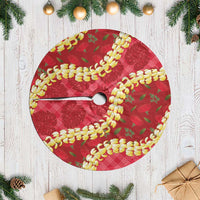 Red Palaka Hawaii Mele Kalikimaka Tree Skirt Ohia Lehua Monstera Puakenikeni Lei LT14 Casual Red - Polynesian Pride