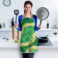 Green Palaka Hawaii Mele Kalikimaka Apron Ohia Lehua Monstera Puakenikeni Lei LT14 - Polynesian Pride