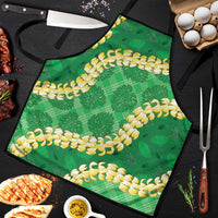 Green Palaka Hawaii Mele Kalikimaka Apron Ohia Lehua Monstera Puakenikeni Lei LT14 Green - Polynesian Pride