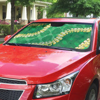 Green Palaka Hawaii Mele Kalikimaka Auto Sun Shade Ohia Lehua Monstera Puakenikeni Lei LT14 - Polynesian Pride