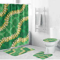 Green Palaka Hawaii Mele Kalikimaka Bathroom Set Ohia Lehua Monstera Puakenikeni Lei LT14 Bathroom Set (4 pcs) Green - Polynesian Pride