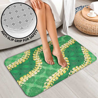 Green Palaka Hawaii Mele Kalikimaka Bathroom Set Ohia Lehua Monstera Puakenikeni Lei LT14 - Polynesian Pride