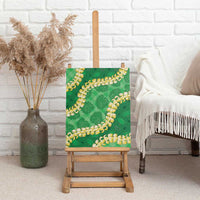 Green Palaka Hawaii Mele Kalikimaka Canvas Wall Art Ohia Lehua Monstera Puakenikeni Lei LT14 - Polynesian Pride