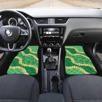 Green Palaka Hawaii Mele Kalikimaka Car Mats Ohia Lehua Monstera Puakenikeni Lei LT14 Set 2pcs - Front Green - Polynesian Pride
