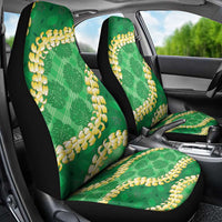 Green Palaka Hawaii Mele Kalikimaka Car Seat Cover Ohia Lehua Monstera Puakenikeni Lei LT14 - Polynesian Pride