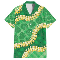 Green Palaka Hawaii Mele Kalikimaka Family Matching Short Sleeve Bodycon Dress and Hawaiian Shirt Ohia Lehua Monstera Puakenikeni Lei LT14 Dad's Shirt - Short Sleeve Green - Polynesian Pride