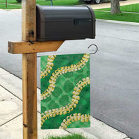 Green Palaka Hawaii Mele Kalikimaka Garden Flag Ohia Lehua Monstera Puakenikeni Lei LT14 - Polynesian Pride