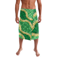 Green Palaka Hawaii Mele Kalikimaka Lavalava Ohia Lehua Monstera Puakenikeni Lei LT14 Green - Polynesian Pride
