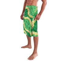 Green Palaka Hawaii Mele Kalikimaka Lavalava Ohia Lehua Monstera Puakenikeni Lei LT14 - Polynesian Pride