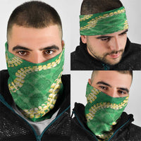 Green Palaka Hawaii Mele Kalikimaka Neck Gaiter Ohia Lehua Monstera Puakenikeni Lei LT14 - Polynesian Pride